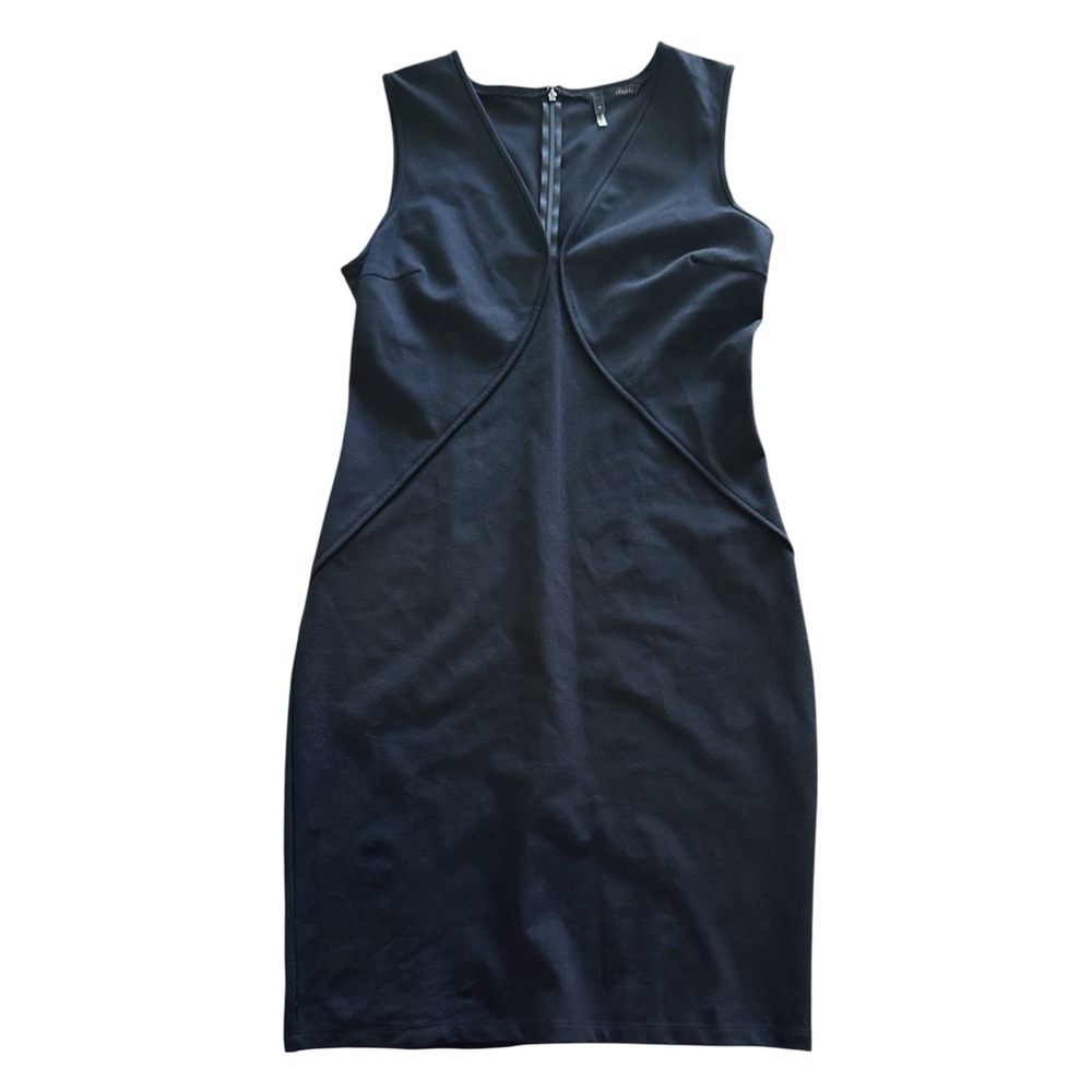 Obakki Sheath Dress Womens 10 Black Sleeveless Structured Seams Career Office
